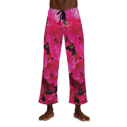 Floral Autum Pink Men's ArtWear Pajama Pants.