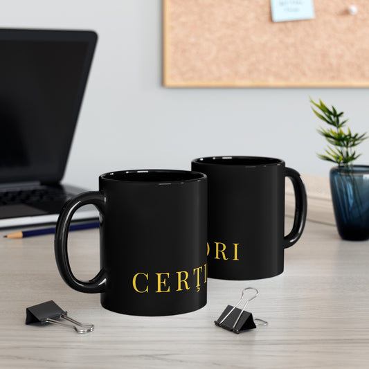 CERŢIORI Signature Designer Black Mug (11oz, 15oz) Limited