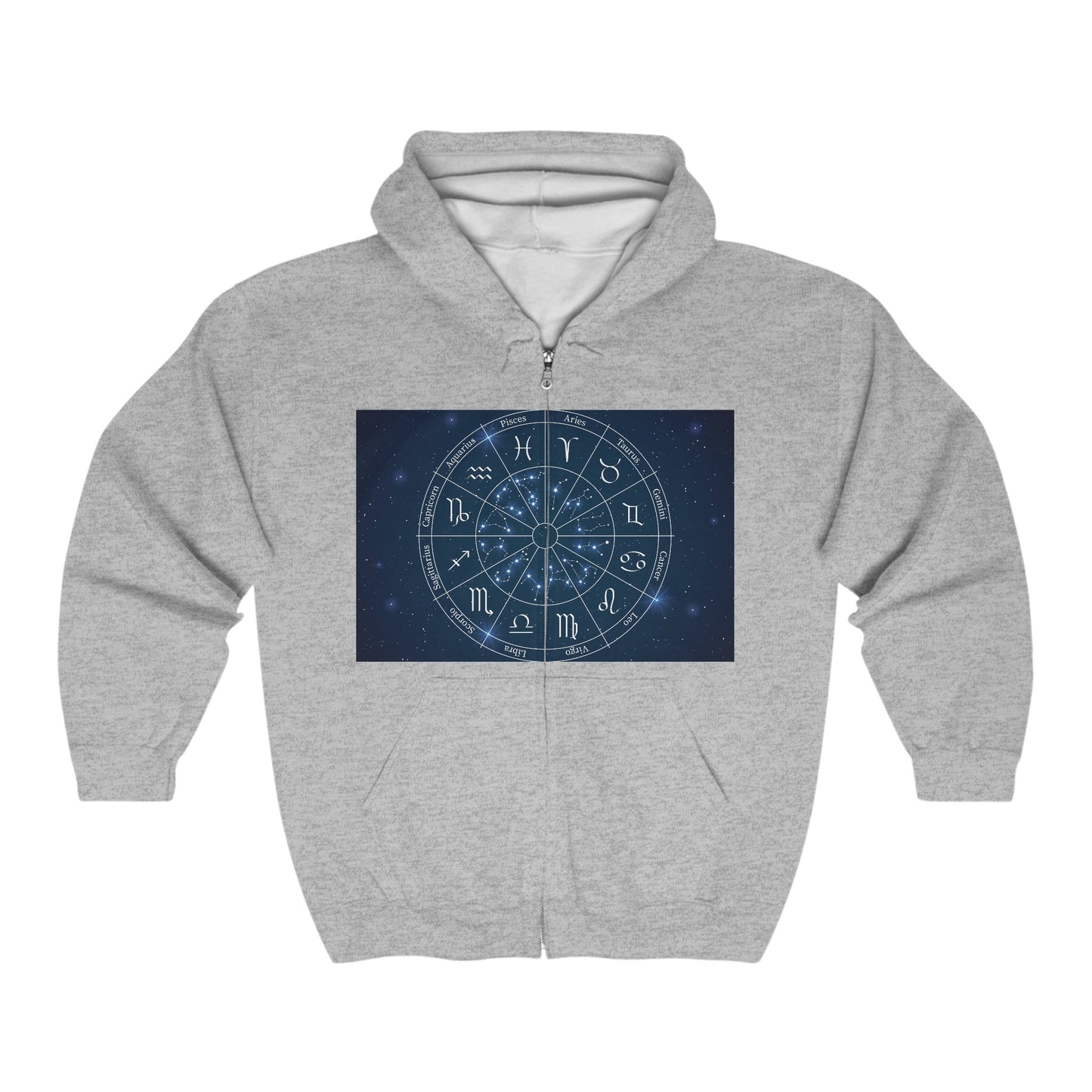 12 Zodiac Chart ArtWear Full Zip Hoodie