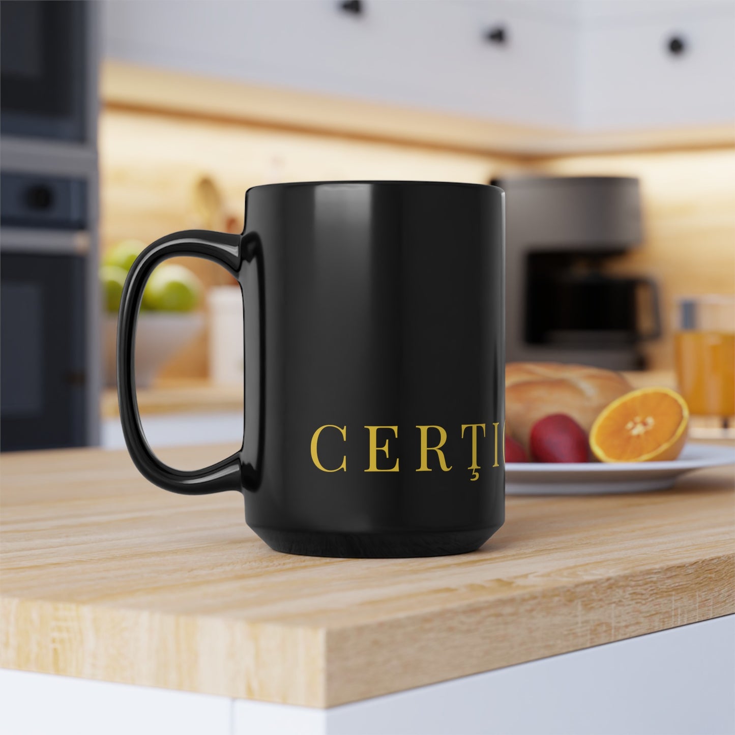 CERŢIORI Signature Designer Black Mug (11oz, 15oz) Limited