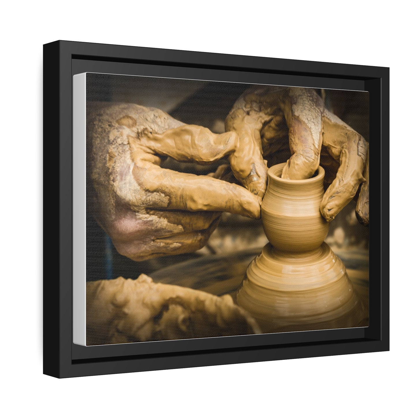 Clay Sculpting PhotoArt Matte Canvas, Black Framed